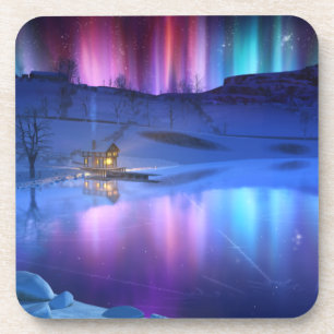 Winterregenboogcork Onderzetters