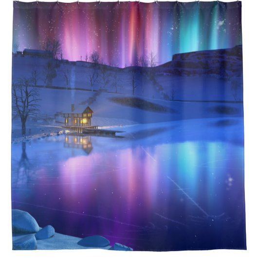 Winterregenbooggordijn Douchegordijn (Voorkant)