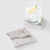 Winterreis door de sneeuw met Kerstmis Stenen Onderzetter (Zijkant)