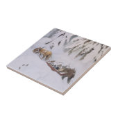 Winterreis door de sneeuw met Kerstmis Tegeltje (Zijkant)