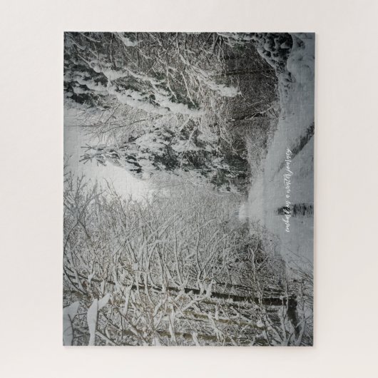 Winterreis door het bos legpuzzel (Verticaal)