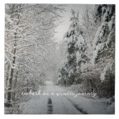 Winterreis door het bos tegeltje (Voorkant)