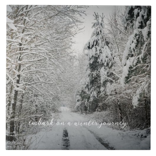 Winterreis door het bos tegeltje (Voorkant)