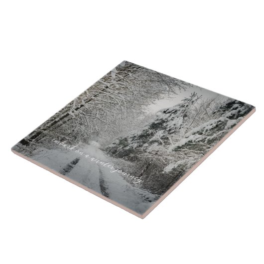 Winterreis door het bos tegeltje (Zijkant)