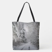 Winterreis door het bos tote bag (Achterkant)
