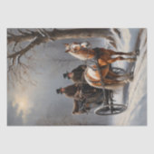 Winterreis door paard-getrokken koets - Decoupage Tissuepapier (Voorkant)