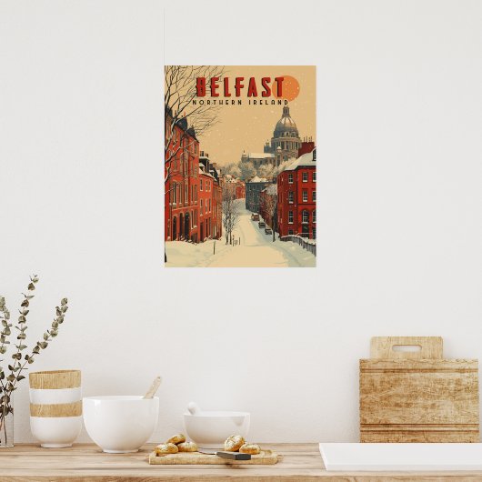 winterreis naar Belfast Poster (Keuken)