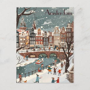 Winterreizen naar Amsterdam Briefkaart