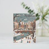 Winterreizen naar Amsterdam Briefkaart (Staand voorkant)