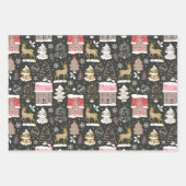 Winterrendehuizen - Traditionele kerstdagen Inpakpapier Vel (Voorkant 3)