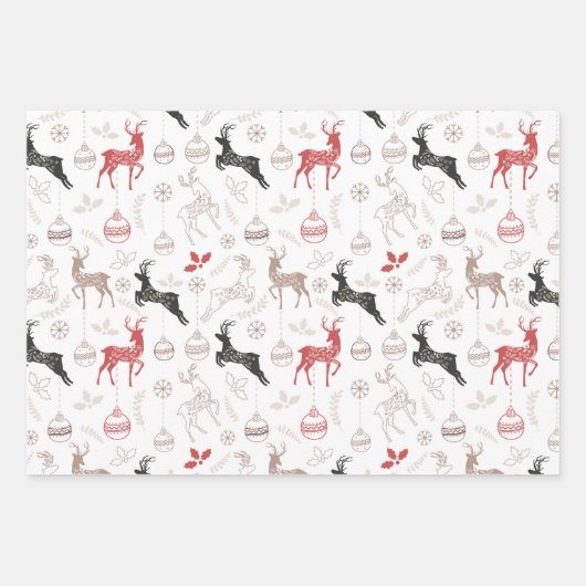 Winterrendehuizen - Traditionele kerstdagen Inpakpapier Vel (Voorkant 2)