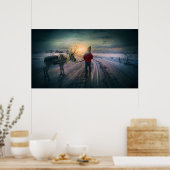 winterrender en surrealistische druk voor kerstmis poster (Keuken)