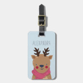 Winterrendier gepersonaliseerde tas Label | hemel Bagagelabel (Voorkant verticaal)