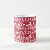 Winterrendier, Kerstpatroon rood & wit Koffiemok (Center)