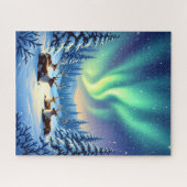 Winterrendier onder het noorderlicht legpuzzel (Horizontaal)