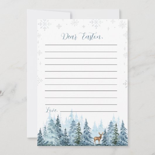 Winterrendier Xmas Note Time Capsule Kaart (Voorkant)