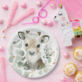 Winterrendieregelpartij Eucalyptus Gold Baby showe Papieren Bordje (Feest)