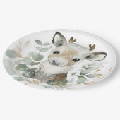 Winterrendieregelpartij Eucalyptus Gold Baby showe Papieren Bordje (Gekanteld)