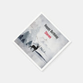 Winterrendierlijke Waterverf Birthday Servet (Hoek)