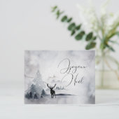 Winterrendierritme - Waterverf grijs Briefkaart (Staand voorkant)