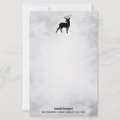 Winterrendierritme - Waterverf grijs Briefpapier (Voorkant)