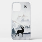 Winterrendierritme - Waterverf grijs Case-Mate iPhone Case (Achterkant)