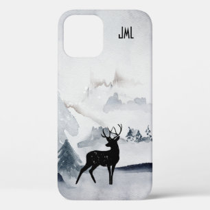 Winterrendierritme - Waterverf grijs Case-Mate iPhone Case