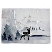 Winterrendierritme - Waterverf grijs Groot Cadeauzakje (Voorkant)