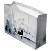 Winterrendierritme - Waterverf grijs Groot Cadeauzakje (Achterkant Gekanteld)