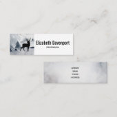 Winterrendierritme - Waterverf grijs Mini Visitekaartje (Voorkant / Achterkant)