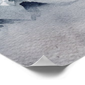 Winterrendierritme - Waterverf grijs Poster (Hoek)