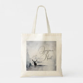 Winterrendierritme - Waterverf grijs Tote Bag (Achterkant)