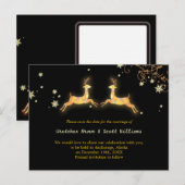 Winterrenrendekuil sparen de datum aankondigingskaart (Voorkant / Achterkant)