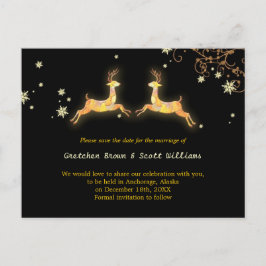 Winterrenrendekuil sparen de datum aankondigingskaart