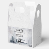 Winterrenrennistrische grijze Waterverf bruiloft Bedankdoosjes (Geopend)