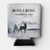 Winterrenrennistrische grijze Waterverf bruiloft Blikjeskoeler (Voorkant)