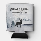 Winterrenrennistrische grijze Waterverf bruiloft Blikjeskoeler (Achterkant)