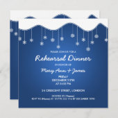 Winterrepetitie diner Snowflake Decoration Blue Kaart (Voorkant / Achterkant)