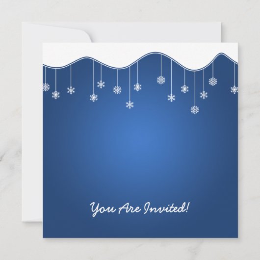 Winterrepetitie diner Snowflake Decoration Blue Kaart (Achterkant)