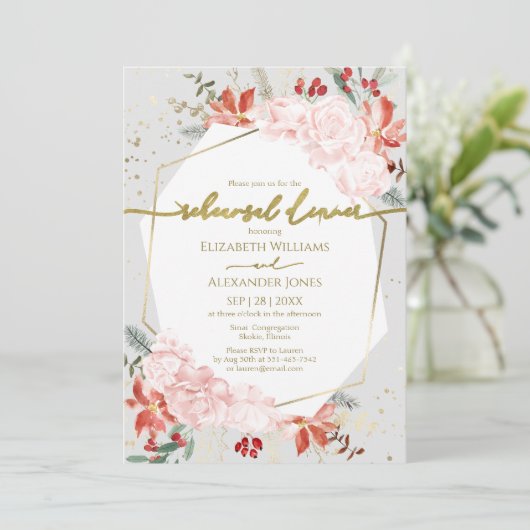 Winterrepetitie Diner Uitnodiging Waterverf (Staand voorkant)