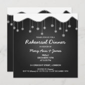 Winterrepetitie: Dinner Snowflake Decorting Black Kaart (Voorkant / Achterkant)