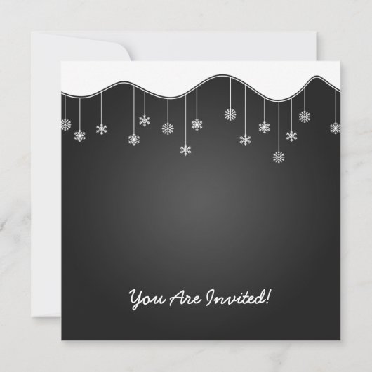 Winterrepetitie: Dinner Snowflake Decorting Black Kaart (Achterkant)