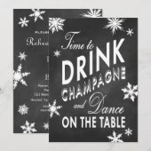 Winterrepetitie: Dinner Time to Drink Champagne Kaart (Voorkant / Achterkant)