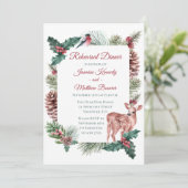 Winterrepetitie met diner-droog-kerstflesal kaart (Staand voorkant)