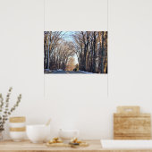 Winterrijen Poster met bomen (Keuken)