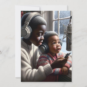 Winterrijmen: Broers die door Mu hechten Feestdagenkaart