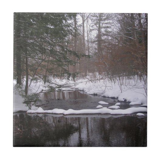 "Winterrivier" Tegeltje (Voorkant)