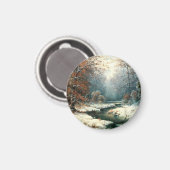 Winterrivierlandschap Magneet (Voorkant / Achterkant)