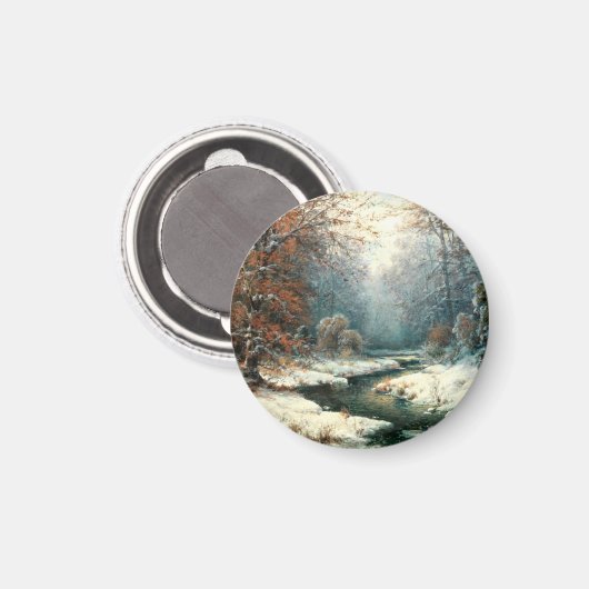 Winterrivierlandschap Magneet (Voorkant / Achterkant)