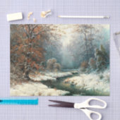 Winterrivierlandschap, ontkoppeling tissuepapier (Craft)